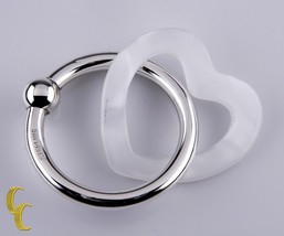 Sterling Silver and Mother-of-Pearl Heart Shaped Teething Ring - £188.87 GBP