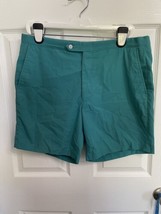 Vintage Sansabelt Golf Shorts Mens 36 Teal Green Beltless Outdoor Golfin... - $6.35