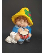 Vintage 1978 Little Drummer Boy Hand Painted Mold Lamb Ceramic Christmas - $12.82