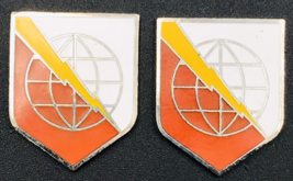 Two (2) Silver Tone Us Army Strategic Command STRATCOM Metal Emblem Badge New - $9.49
