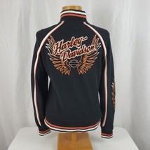 Harley Davidson Sweatshirt Jacket Women&#39;s Medium Embroidered Black Cotto... - £47.15 GBP