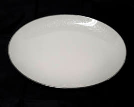 Noritake China Lorelei Oval Serving Platter #7541 Ivory White Floral  - $27.22