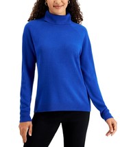Karen Scott Blue Turtle Neck Sweater Size Petite Small (STAINED) - $10.26