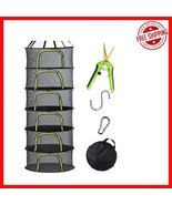 6 Tier Black Mesh Herb Drying Rack with Pruning Shear - Space-Saving Design - $678.97 MXN