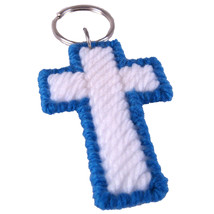 Christian Cross Key Rings in Blue White - £10.02 GBP