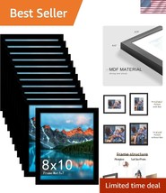 Stylish Black Photo Frame Set of 12 - Perfect for Wall Mounting &amp; Display - €38,83 EUR