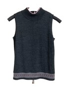Tahari Mock Turtleneck Sleeveless Sweater Sz 4P Black Top Bottom Floral ... - $20.41 CAD