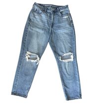 American Eagle Mom Jeans Womens 6 Short Stretch Distressed High Rise Den... - $17.81