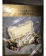 NIP 1998 Something Special Pansies Pillow Kit #80226 Candlewick Embroide... - $23.52