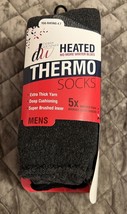 Debra Weitzner Heated Mens Size 7-15 Thermo Socks 2 Pairs GRAY/black - £15.81 GBP