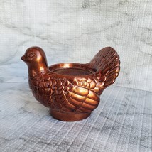 Turkey Planter, Copper color ceramic, Thanksgiving decor, bird succulent pot image 5