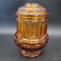 Vintage LE Smith Honey Amber Glass Moon And Stars Fairy Lamp ~MINT~ - $49.49