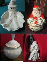Lenox Candy Dish Asthray Santa &quot;Petals &amp; Pearls&quot;  Christmas Holiday Orig... - $21.77+