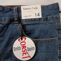 !iT Tatiana Women's Size 14 Blue Jean Skirt Tummy Tuck Stretch Corset Denim image 3