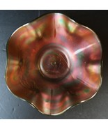 Antique Northwood Poppy Variant Marigold Carnival Glass Bowl Collar Base... - $49.99