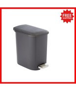 Durable Rectangular Bathroom Trash Can, 6L – Hands-Free with Quiet Close... - $29.93 CAD