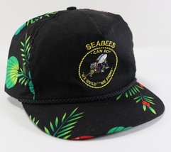 Vintage Souvenir Seabees We Build We Fight Can Do Snapback Trucker Hat Hawaiian - £44.28 GBP