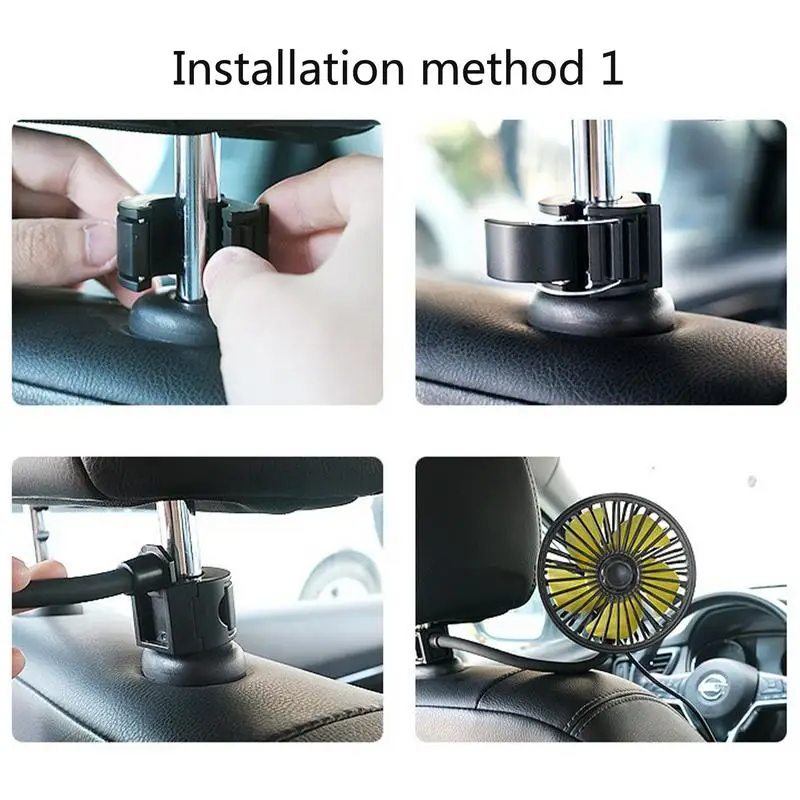 Younar Cooling Car Fan - Portable USB Fan for Summer Cooling in Vehicles - £17.13 GBP