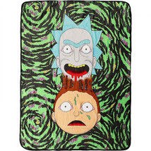 Rick And Morty Melt Together 46&quot;x60&quot; Throw Blanket Multi-Color - £29.08 GBP