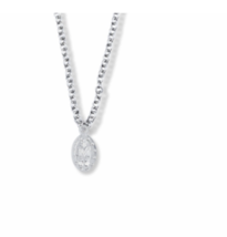 Silver Plated And Enameled First Communion Miraculous Medal Necklace And Chain - £32.47 GBP