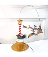 Mr. Christmas Floating Tree Top Santa Reindeer Sleigh Rotating Motion To... - $74.00