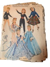 Vintage 1950s McCalls High Heel Figure 18&quot; Dolls Wardrobe Sewing Pattern... - $12.59