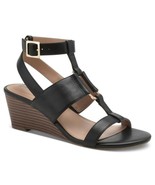 Giani Bernini Women&#39;s Christaa Memory Foam Strappy Wedge Sandals- Black - $54.70 CAD