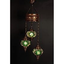 LaModaHome Chandelier, Ceiling Lights, Turkish Lamps, Hanging Mosaic Lights, Pen - £83.66 GBP