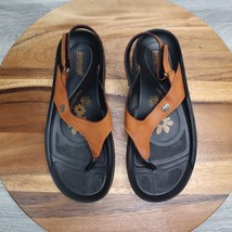 Aerosoft Sandals Womens 41 Tan Comfortable Thong Slingback Hook and Loop... - £23.72 GBP