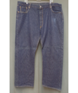 501 Levi&#39;s Jeans Original Fit Mens 44x32 Blue Dark Denim Button Fly Classic - £19.74 GBP