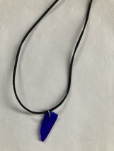 Cobalt blue glass pendant necklace on 25” cord - £23.88 GBP