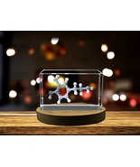 LED Base included | Feel-Good Factor: 3D Engraved Crystal Dopamine Molecule - $35.67 CAD+