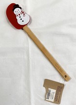 NWT Sur la Table Snowman Silicone Spatula Scraper Red Wood Handle - £15.54 GBP