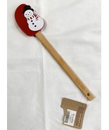 NWT Sur la Table Snowman Silicone Spatula Scraper Red Wood Handle - £15.44 GBP