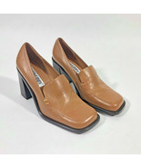Sam and Libby Tan Block Heel Women&#39;s Slip on 7.5M Leather Uppers - $24.43