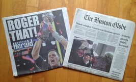 New England Patriots Boston Globe Newspaper &amp; Herald 5X Super Bowl LI Ch... - $63.03