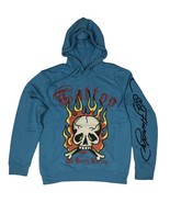 Ed Hardy Flame Skull Mens Pullover Hoodie Color: Jewel Style: EHM1300-54 - $110.86 CAD