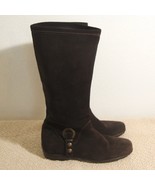 LUZZY Italy Suede Boots Brown NEW Soft BOHO Low Pull On IT 39 US 9 - $88.83