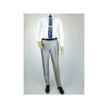 Men Tuxedo Formal Suit ROYAL DIAMOND Slim Fit 3Pc Vested shiny Satin SL82 Silver image 10