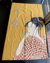 Vintage Japanese Geisha Noren Curtain Ukiyoe Noren Japan Doorway Curtain - £44.41 GBP