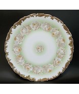 T&amp;V Depose Limoges France Porcelain Cabinet Plate White Roses Green - £13.18 GBP