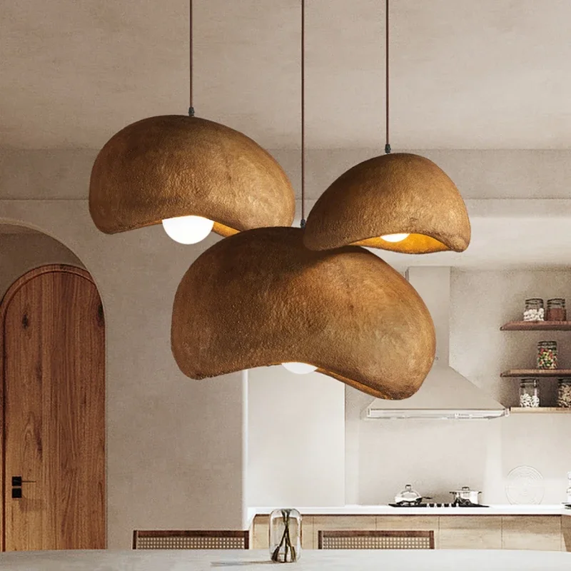 Led pendant lights japanese bread resin hanging lamp dining room home decor coffee loft thumb200