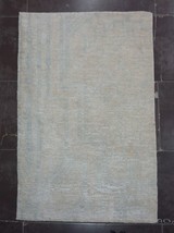 New 2x3 Carpet Blue Gold Handmade Swedish Oushak SCANDINAVIAN wool silk rug - £83.70 GBP