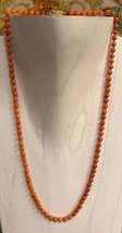 Antique Chinese 14 Grams Natural Coral Salmon Beads Necklace with 14K Gold Clasp - £394.81 GBP