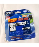 NEW Brother P-touch TZE-2312PK Tape 1/2&quot; Black on White 2 pk TZE-231 Gen... - $264.99 MXN