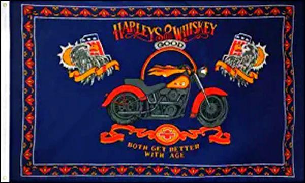 Primary image for Harleys & Whiskey Harley-Davidson Flag - 3x5 Ft