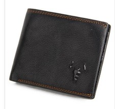 Men Cowhide Leather Wallet Blocking Short Purse Bifold Coin Purse Card Holder Do - £27.15 GBP