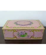 1920s Louis Sherry New York Canco Metal Tin Hinged Box Floral Pink / Lav... - £21.81 GBP