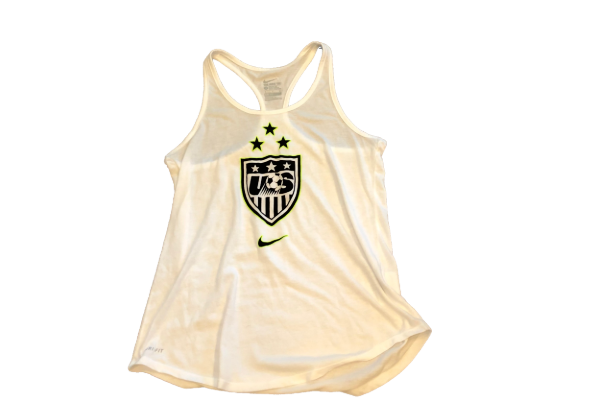 New USA Soccer Dri-Fit Crest 3-Star White Women's Medium Tank Top Shirt - £15.53 GBP