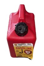 Midwest Can 1 Gallon Gasoline Fuel Can w/ Quick Flow Spout FlameShield Red image 8